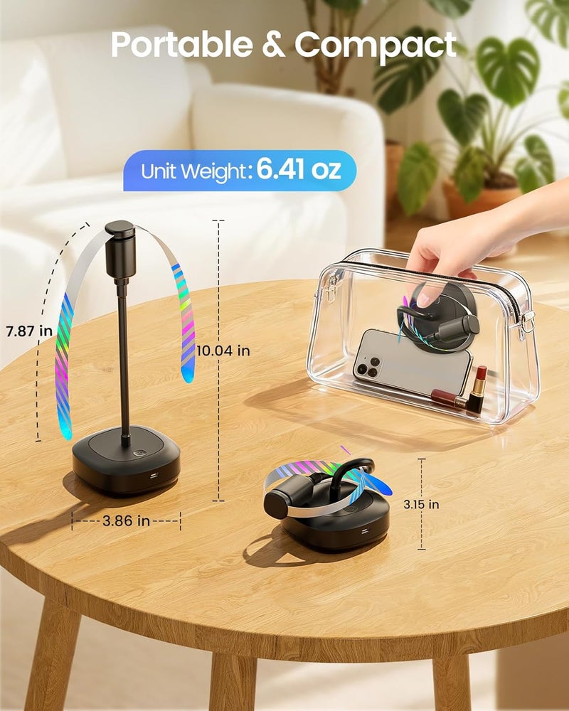 Edvision 4 Pack Food Table Fan, 2000mAh USB Powered Rechargeable Food Fan, Portable Fan with Flexible Goose-Neck and Soft Blades for BBQ, Patio, Party - Image 5